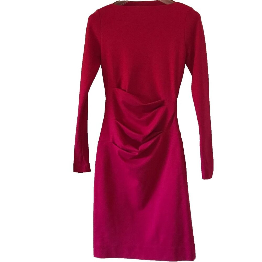 Artelier Nicole Miller Long Sleeve Ruched Shift Women's Dress Pink Size P